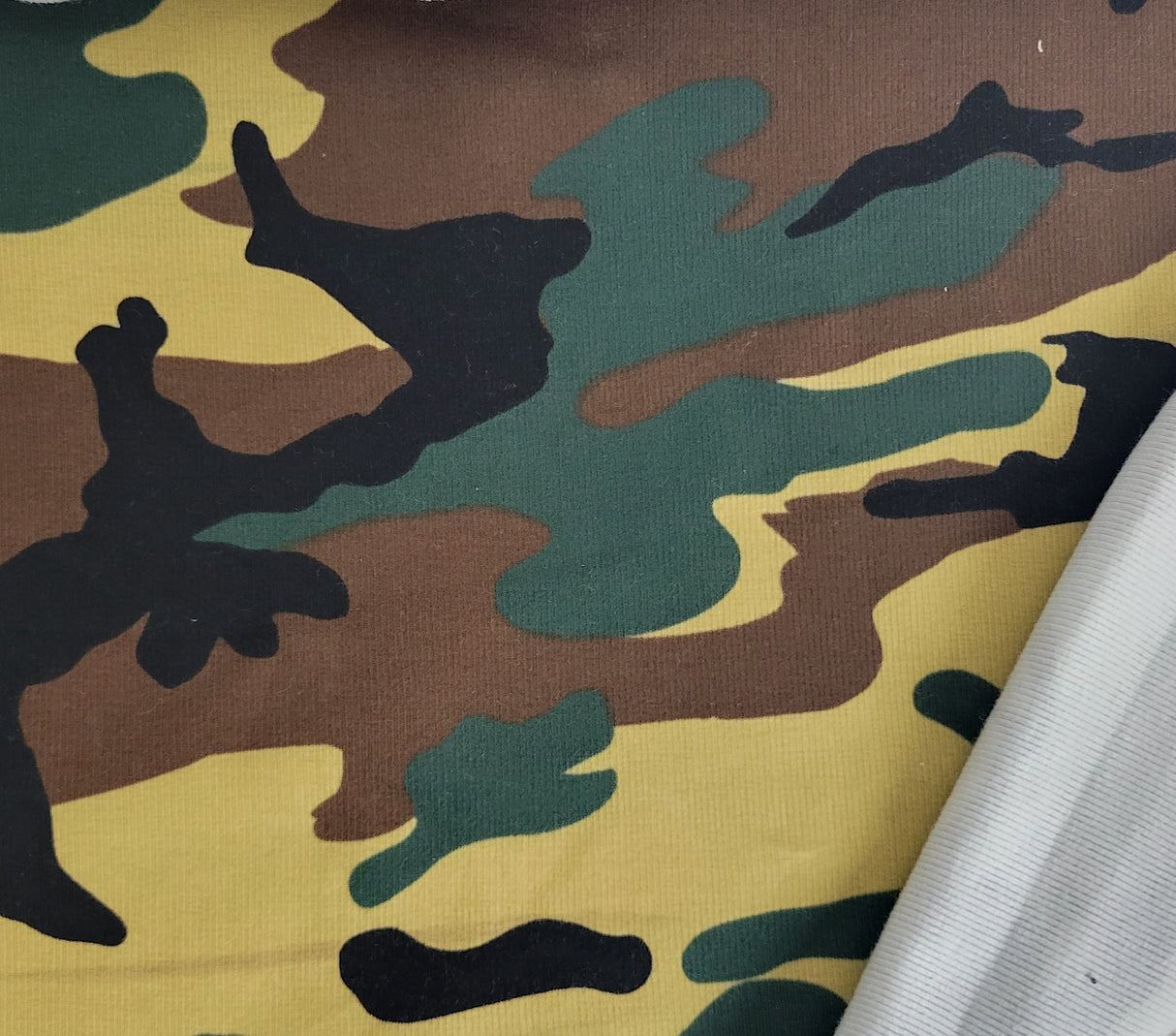 Rib Knit Cotton Spandex Camouflage Print