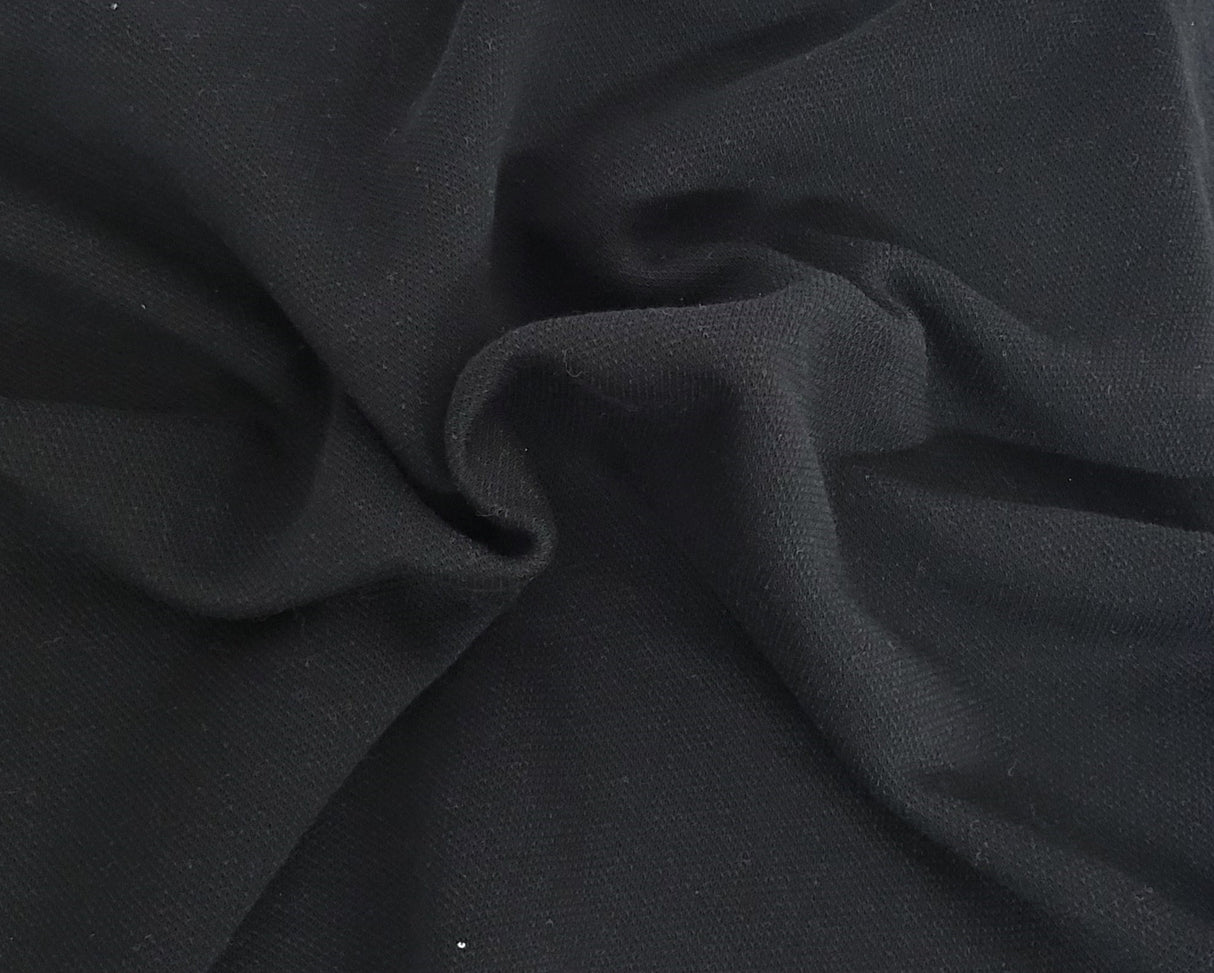 Cotton Fleece Black Sweatshirt Fabric