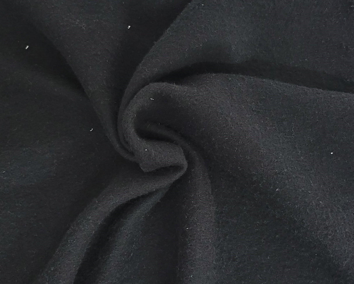 Cotton Fleece Black Sweatshirt Fabric