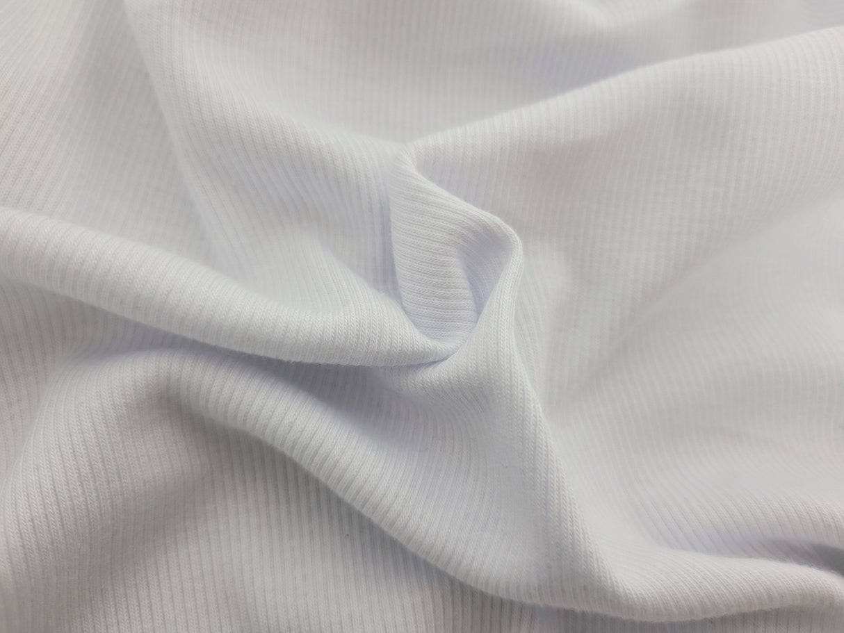 Cotton Modal Rib Knit Cool White
