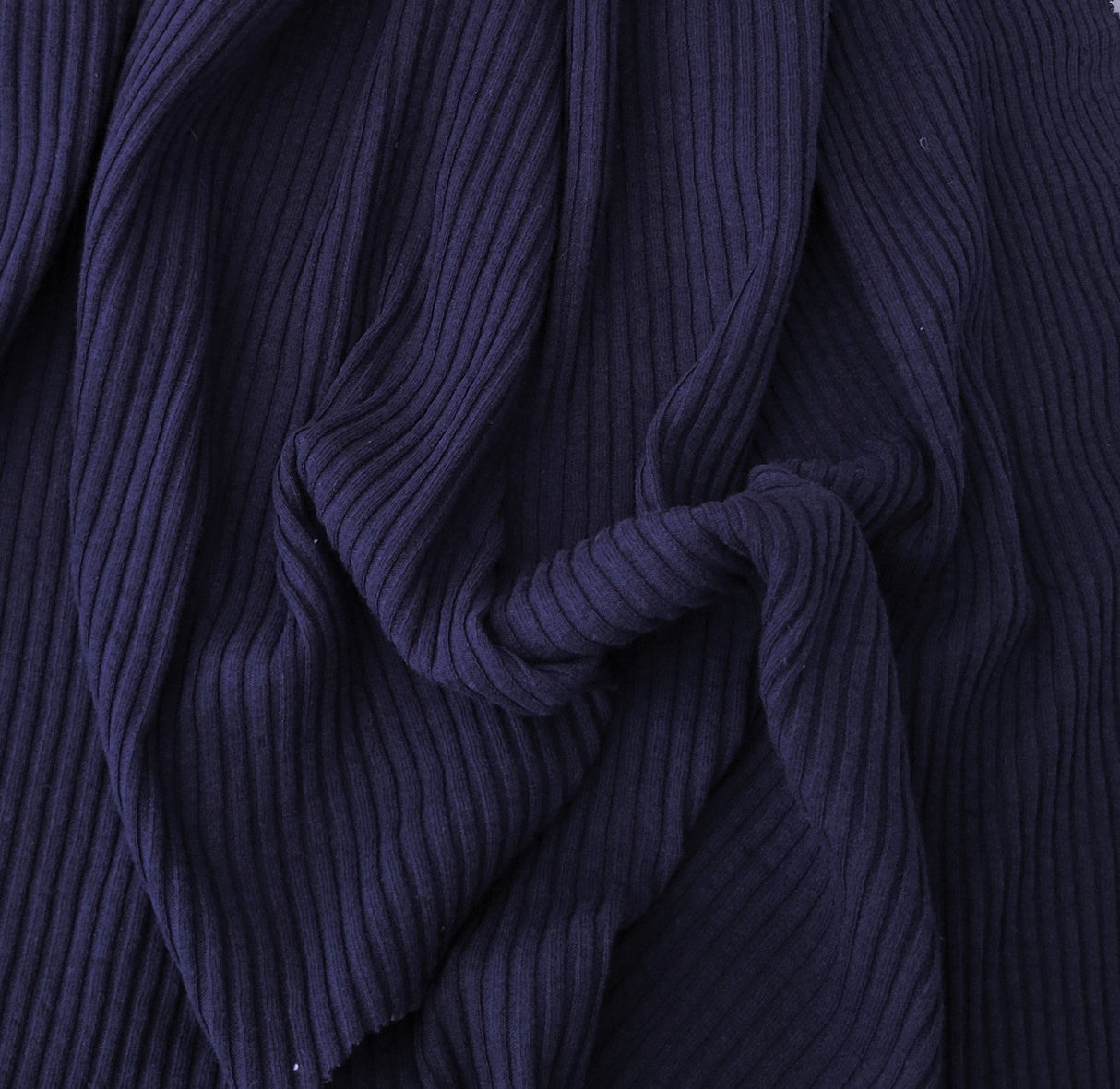 Rib Knit Cotton Spandex Navy