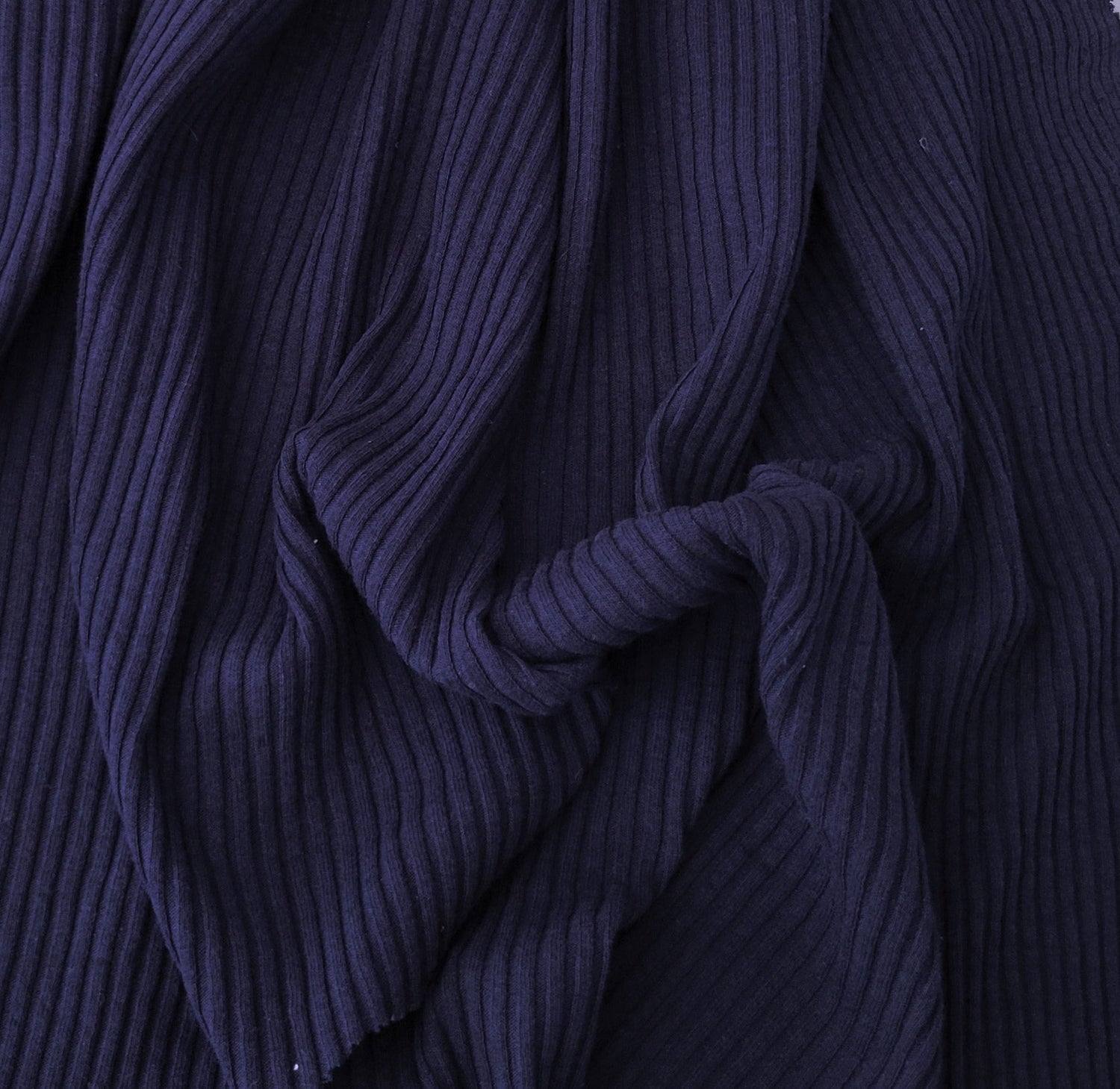 Rib Knit Cotton Spandex Navy