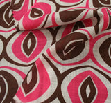 Cotton Voile Print 7M342 100 Percent Cotton Fabric - Pink/Brown Print, 56/58" Width