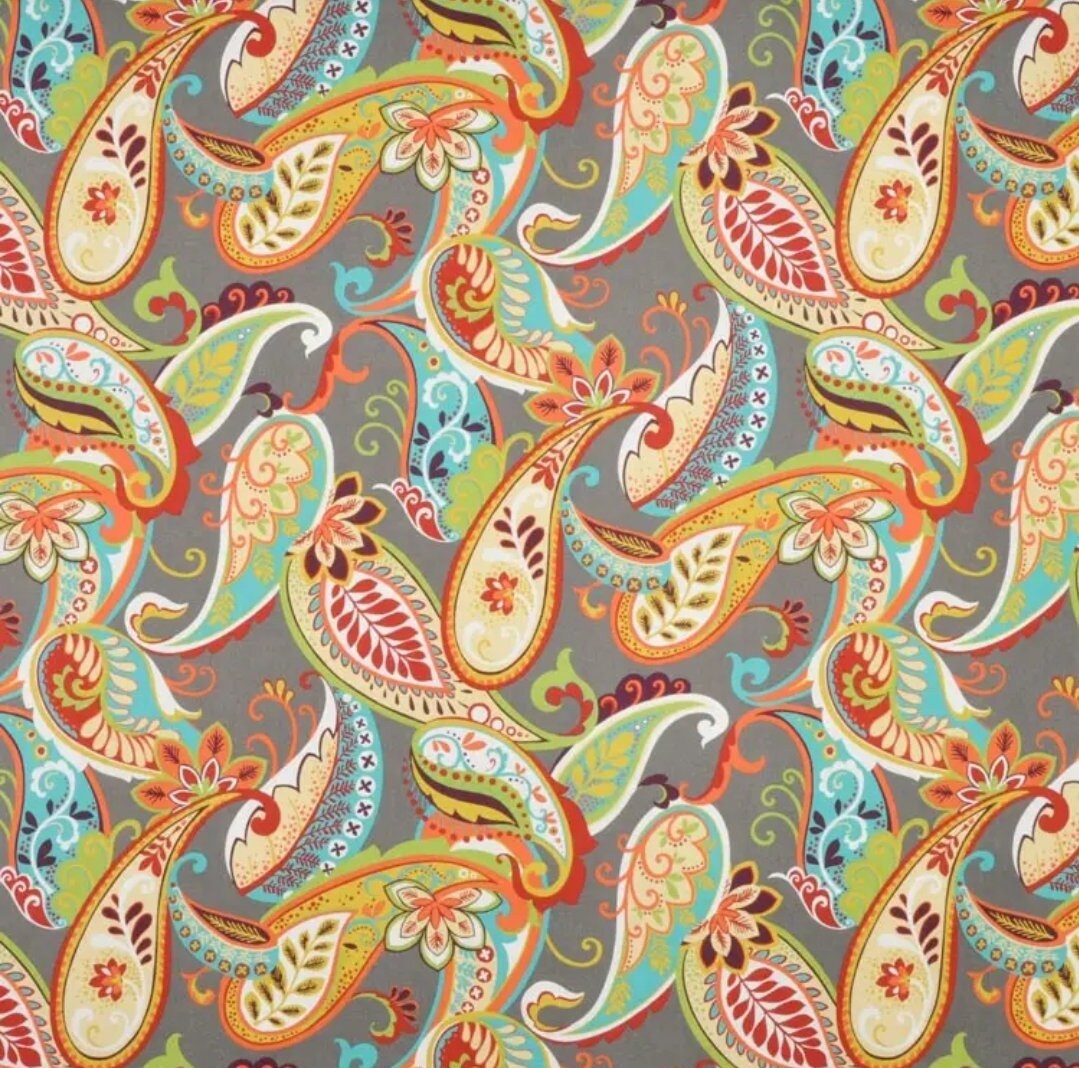 Cotton Canvas Whimsy Mardi Gras Paisley Floral