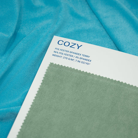 Cozy Polyester Spandex Terry Fabric - Color Card Swatches, 20 Colors (1 Card)