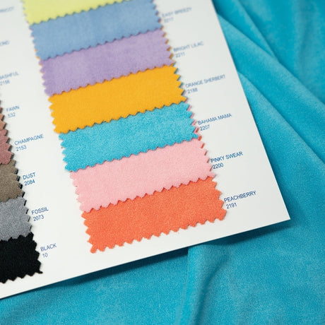 Cozy Polyester Spandex Terry Fabric - Color Card Swatches, 20 Colors (1 Card)