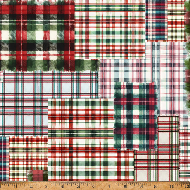 Cotton Plaid Christmas Fabric 43/44 Cozy Tidings