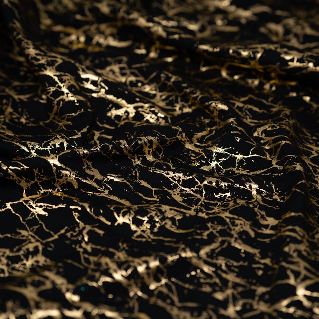 Cracked Foil Printed Microflex Nylon Spandex Fabric - Cracked Foil Print, 54" Width, 305 GSM (1 Yard)