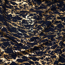 Cracked Foil Printed Microflex Nylon Spandex Fabric - White/Silver, White/Gold, Navy/Gold, Black/Gold, Cracked Foil Print, 54" Width (1 Yard)
