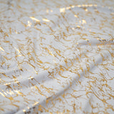 Cracked Foil Printed Microflex Nylon Spandex Fabric - White/Silver, White/Gold, Navy/Gold, Black/Gold, Cracked Foil Print, 54" Width (1 Yard)