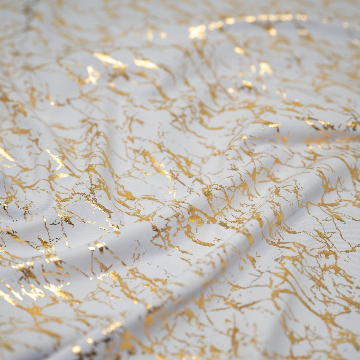Cracked Foil Printed Microflex Nylon Spandex Fabric - Cracked Foil Print, 54" Width, 305 GSM (1 Yard)