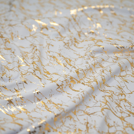 Cracked Foil Printed Microflex Nylon Spandex Fabric - Cracked Foil Print, 54" Width, 305 GSM (1 Yard)