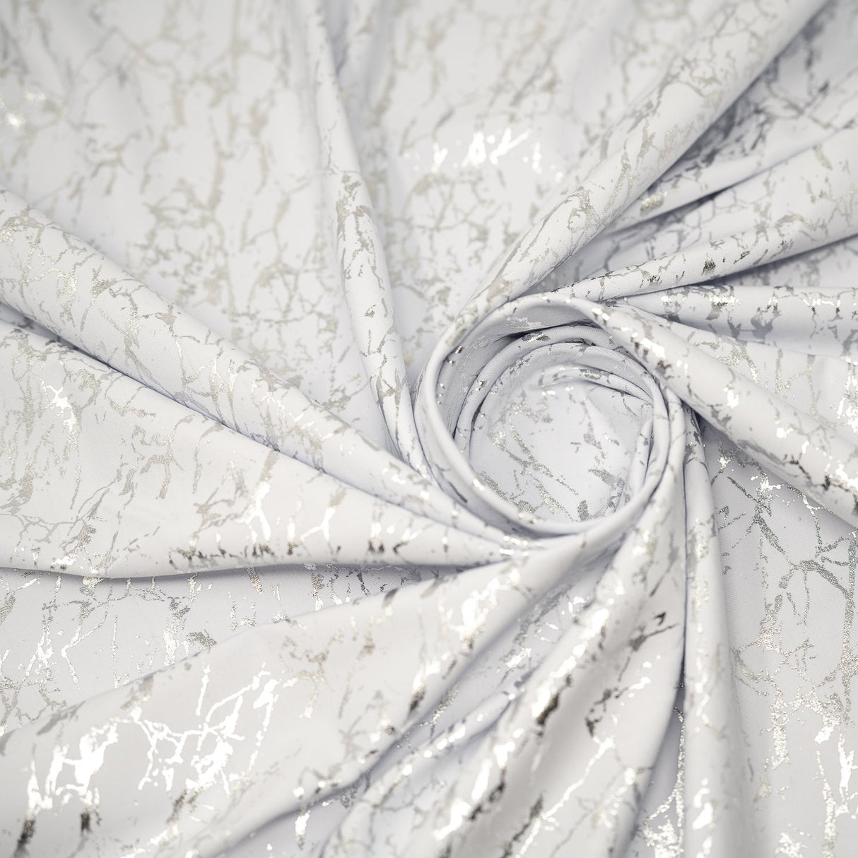 Cracked Foil Printed Microflex Nylon Spandex Fabric - Cracked Foil Print, 54" Width, 305 GSM (1 Yard)