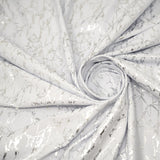 Cracked Foil Printed Microflex Nylon Spandex Fabric - White/Silver, White/Gold, Navy/Gold, Black/Gold, Cracked Foil Print, 54" Width (1 Yard)