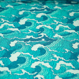 Printed Power Mesh Crazy Waves Green/Blue