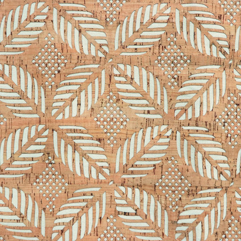 Cream Canvas Backed Palms Pro Lite Cork 1/2 Yard
