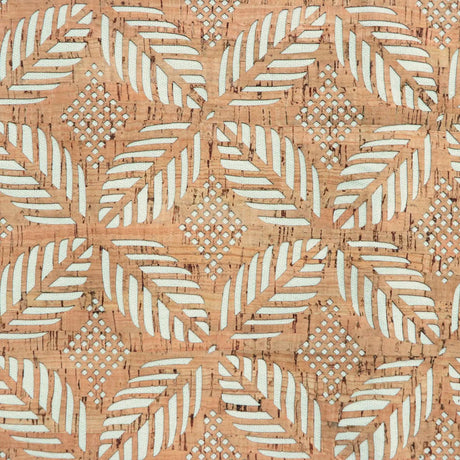 Cream Canvas Backed Palms Pro Lite Cork 1/2 Yard