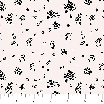 Cotton Ditsy Print Fabric Cream Ink and Earth 44/45" Wide