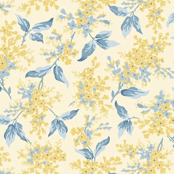 Cotton Wideback Fabric Cream Floral Branches 108/110"