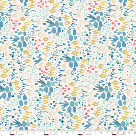 Cotton Print Cream Rock Garden Fabric 44/45"