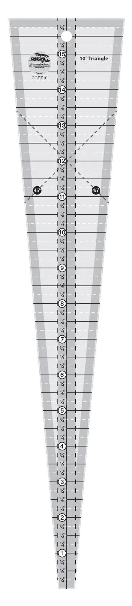 Triangle Ruler 10 Degree Creative Grids