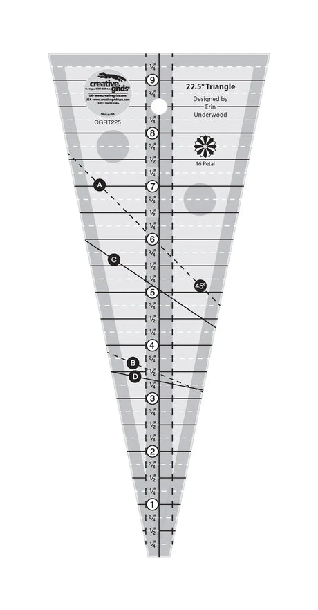 Triangle Ruler 22-1/2 Degree Creative Grids