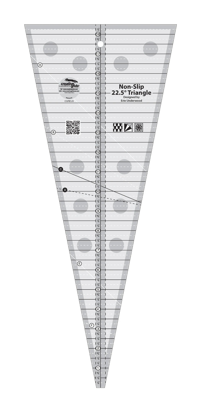Quilt Ruler 22.5 Degree Triangle Creative Grids