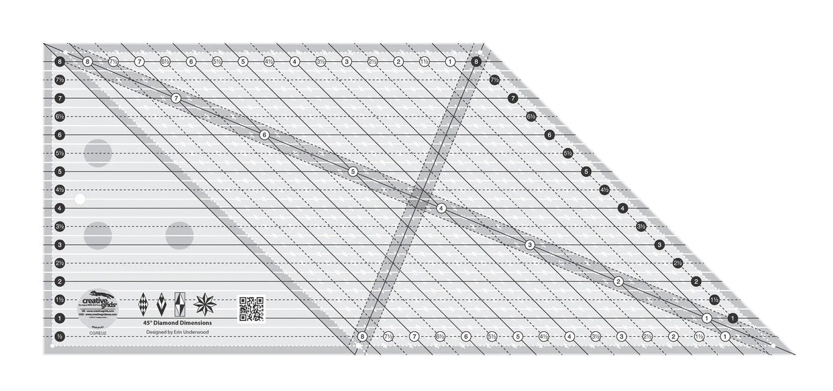 Quilt Ruler 45 Degree Diamond Dimensions