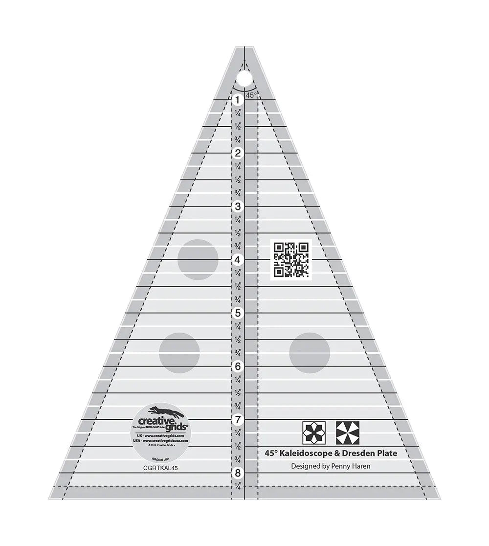 Quilting Ruler 45 Degree Kaleidoscope Dresden Plate