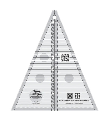 Quilting Ruler 45 Degree Kaleidoscope Dresden Plate