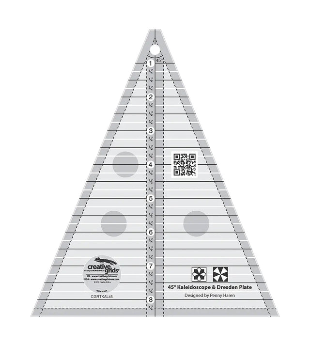 Quilting Ruler 45 Degree Kaleidoscope Dresden Plate
