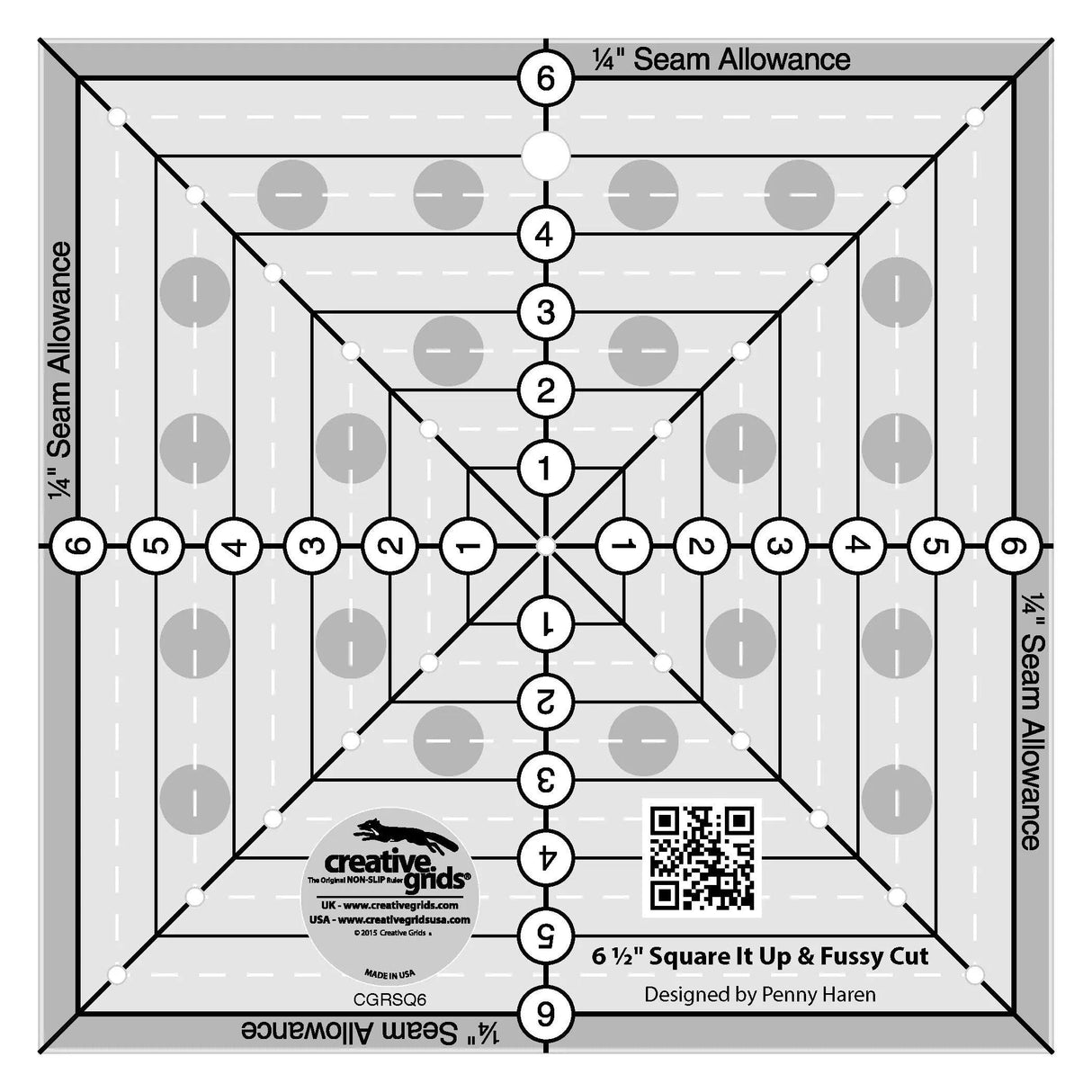 Quilt Ruler 6-1/2in Square It Up or Fussy Cut