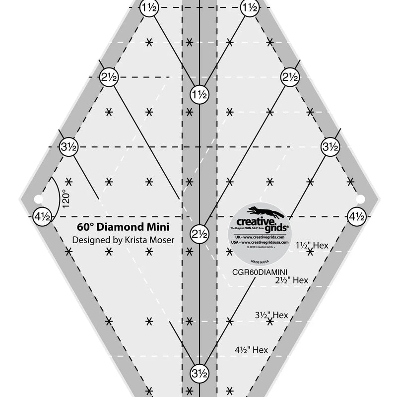 Quilting Ruler 60 Degree Mini Diamond