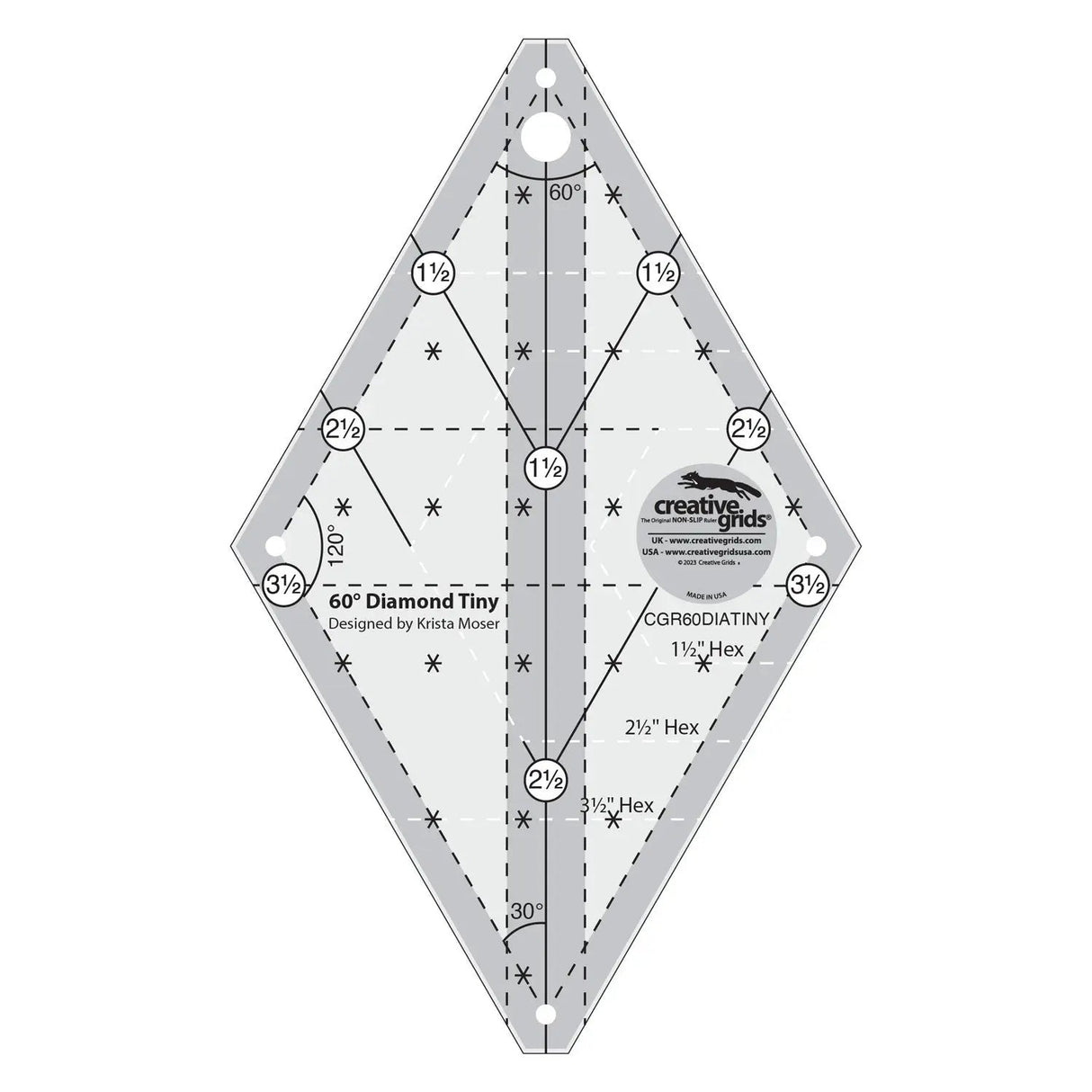 Quilting Ruler 60 Degree Tiny Diamond