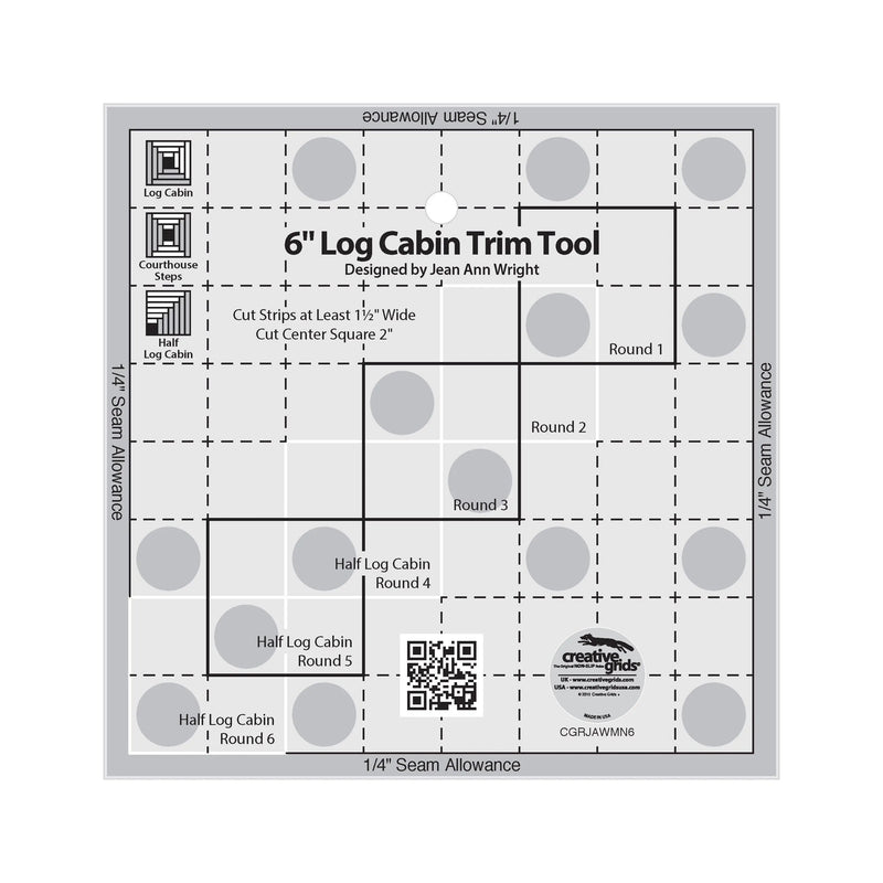 Quilt Ruler 6in Log Cabin Trim Tool