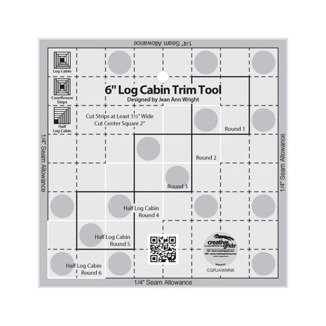 Quilt Ruler 6in Log Cabin Trim Tool