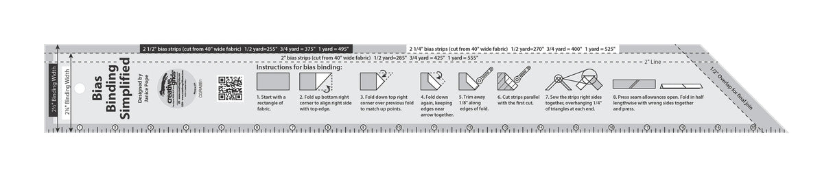 Bias Binding Simplified Quilt Ruler