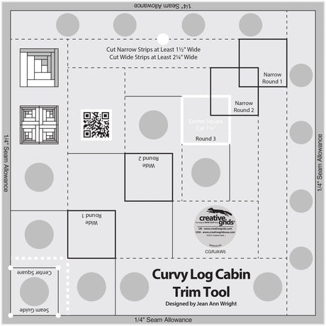 Creative Grids Curvy Log Cabin Trim Tool 8in