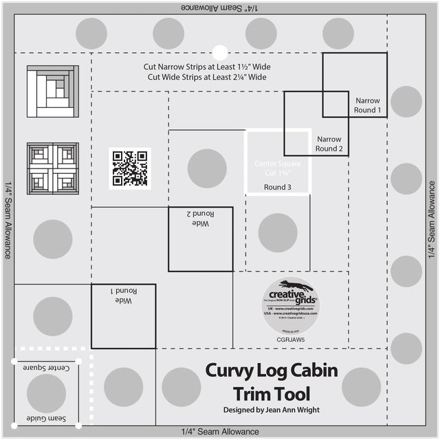 Creative Grids Curvy Log Cabin Trim Tool 8in