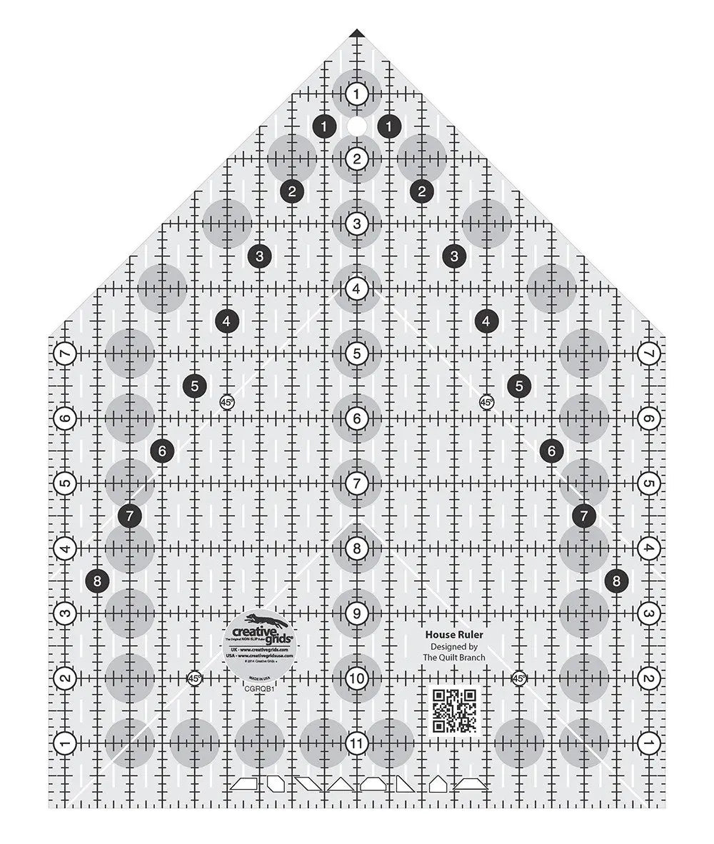 Quilt Ruler House Template 9-1/2in x 12in