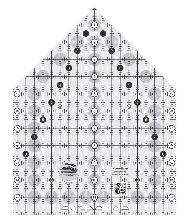 Quilt Ruler House Template 9-1/2in x 12in
