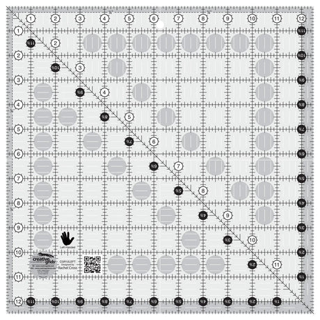 Quilt Ruler Left Handed 12-1/2in Square