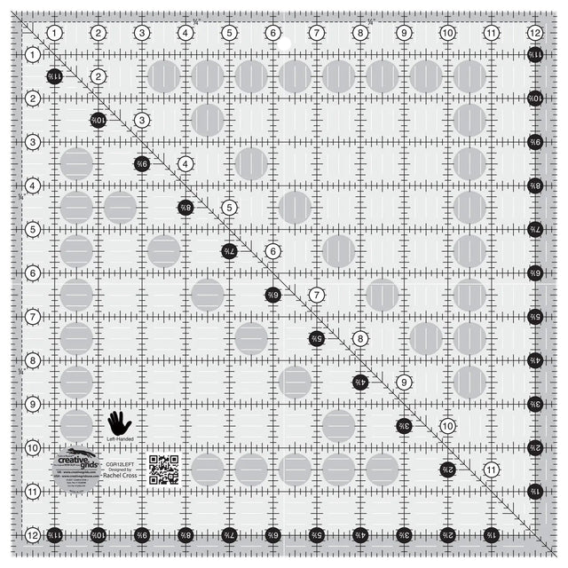 Quilt Ruler Left Handed 12-1/2in Square