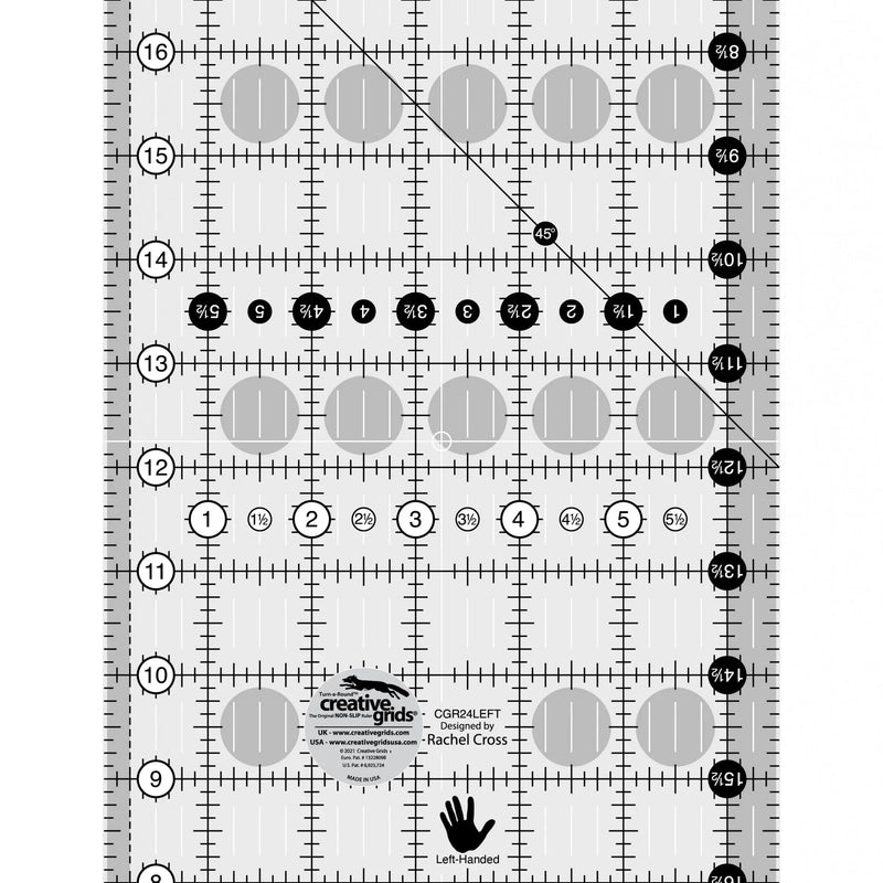 Quilt Ruler Left Handed 6-1/2in x 24-1/2in