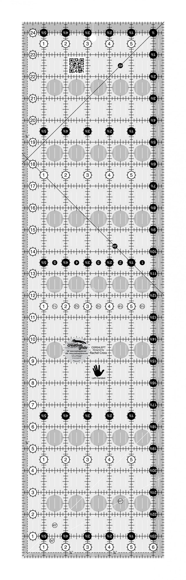 Quilt Ruler Left Handed 6-1/2in x 24-1/2in