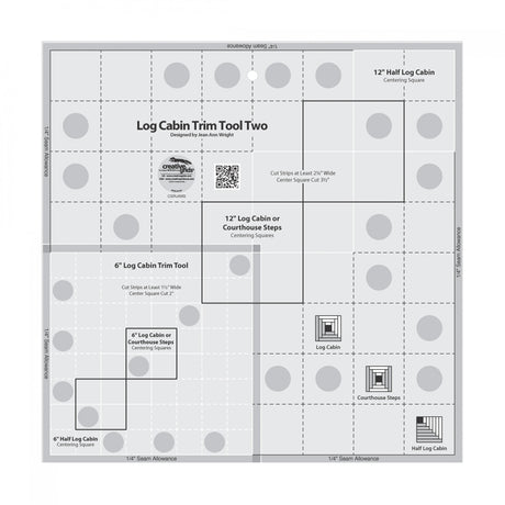 Log Cabin Trim Tool Quilt Ruler 6in & 12in Blocks