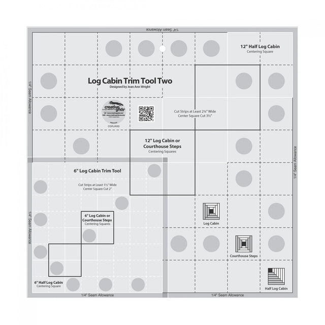 Log Cabin Trim Tool Quilt Ruler 6in & 12in Blocks