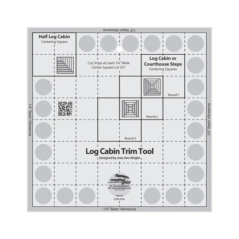 Quilt Ruler Log Cabin Trim Tool for 8in Finished Blocks