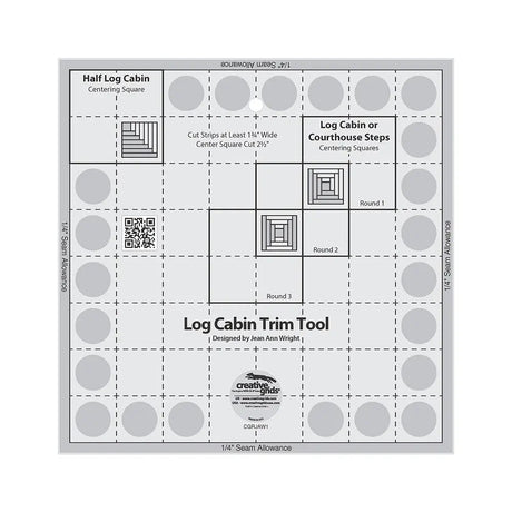 Quilt Ruler Log Cabin Trim Tool for 8in Finished Blocks