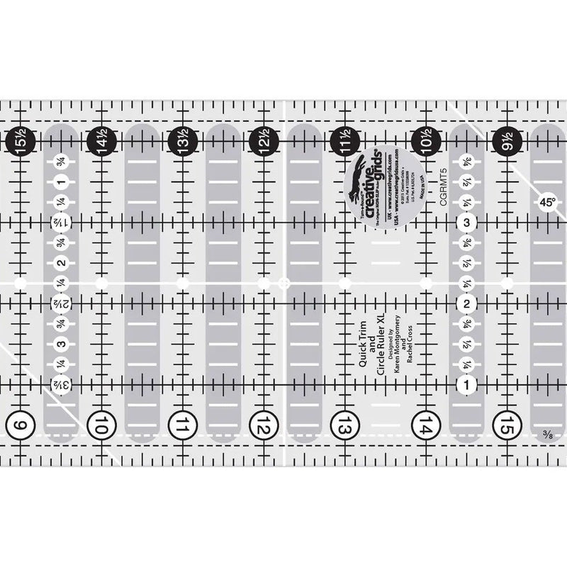 Quilt Ruler Quick Trim And Circle 4-1/2in x 24-1/2in